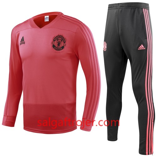 Manchester United Sweatshirt Dragt Rød 2018-2019 Manchester United Sweatshirt Dragt Rød 2018-2019